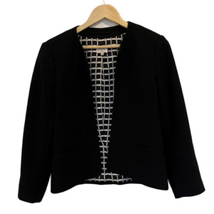 Wilfred Black Exquis Blazer Cropped 1/4 Sleeve Open Front Aritzia Officewear